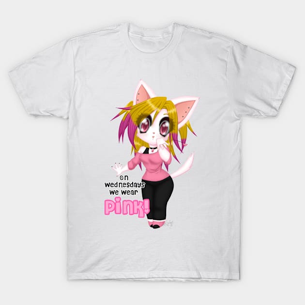 On Wednesdays We Wear PINK! T-Shirt by BinkaKittyArtwork